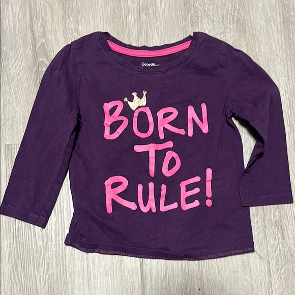 4/$20 George Purple Kids Shirt - Born to Rule - Picture 1 of 1